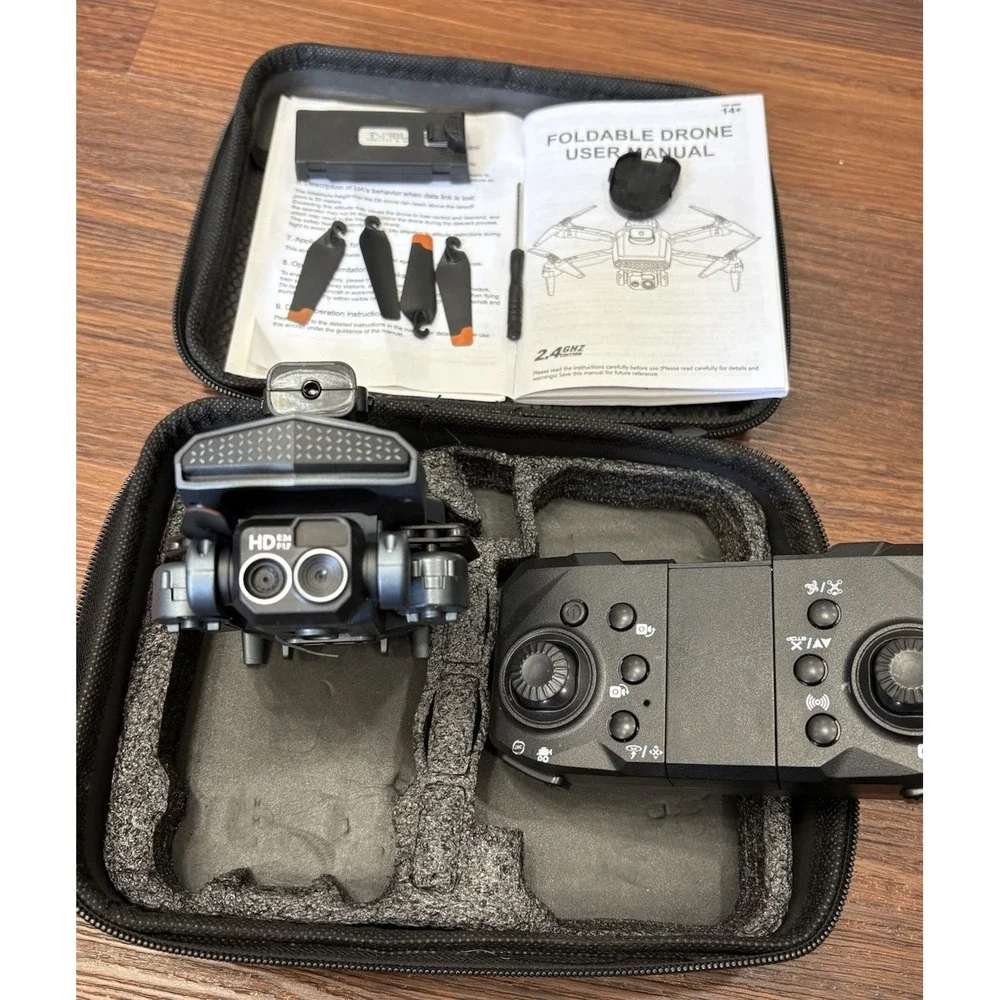 DLRC D6 AIR HD Dual Camera Drone Foldable WiFi FPV Quadcopter w/2 Batteries/Case